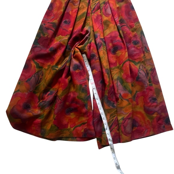Vintage 90s Geiger Wide Leg Floral Wool Culottes Gaucho Pants Sz Small - Picture 10 of 10